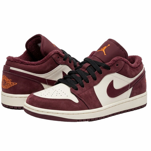 Nike Air Jordan 1 Low SE Grade School 7Y Burgundy White Sneakers Running Shoes